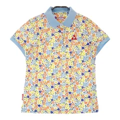 サイズ：L LE COQ GOLF ルコックゴルフ  ロゴ刺繍 半袖ポロシャツ 花柄 オレンジ系 [240101449943] ゴルフウェア レディース ストスト