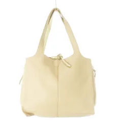 ベイフロー BAYFLOW ハンドバッグ 2way ショルダーバッグ レザー 革 リボン 配色 ベージュ /CK26