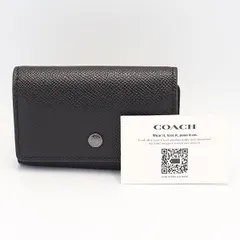 良品 コーチ 73992 ブラック レザー 5連キーケース コンパクト キーリング メンズ/レディース KTR 2000000 NSK