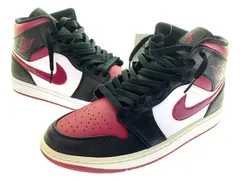 ナイキ NIKE AIR JORDAN 1 MID BLACK/RED/WHITE 554724-066 メンズ靴 スニーカー ロゴ レッド 27cm 201-shoes686