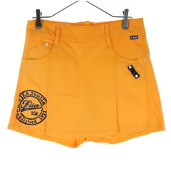 美品 FILA GOLF フィラゴルフ プリント ショートパンツ L オレンジ レディース 古着