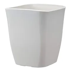 アップルウェアー 鉢 プラ鉢 鉢カバー アトリエスクエア 220型 ホワイト 土容量6L 奥行22×幅22×高さ25.2㎝ インナーポットサイズ6号鉢 陶器風 シンプル ポリ栓 観葉植物 日本製