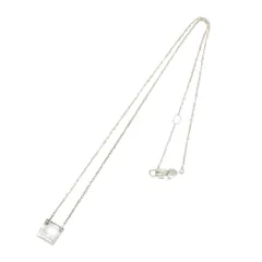 GUCCI グッチ ロゴ刻印 スクエア プレート ネックレス シルバー系 ゴールド系【中古】