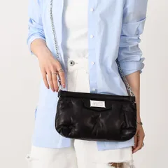 MAISON MARGIELA メゾン マルジェラ GLAMSLAM ショルダーバッグ グラムスラム レザー 2WAY バッグ 鞄 S56WF0160P4300 クラッチバッグ チェーンストラップ ブラック ロゴ レディース