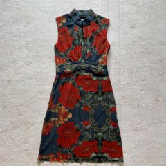 【VIVIENNE TAM】大花柄 ノースリーブワンピース　ネイビー ac VIVIENNE TAM】大花柄 ノースリーブワンピース ネイビー ac - メルカリ