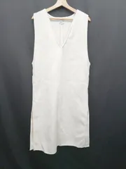 ◇ ⊇ emi+ エミプラス Vネック サイドスリット 膝下丈 ジャンパースカート サイズM ホワイト レディース E  【1505290028615】