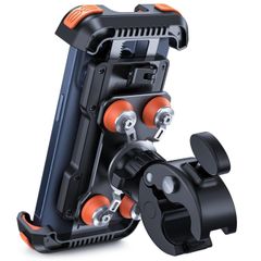 360度回転 片手操作 振動対策 motorcycle 一体型 4.76.8インチ ホルダー 15-40mmハンドル径 スマートフォン iPhone 原付 16 スタンド 16 スマホ Plus バイク用 16 防振 pro iphone 携帯ホルダー 15