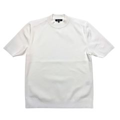 Revenir リブニール コットン ポリエステル モックネック ショートスリーブ ウォッシャブル ニットＴシャツ ホワイト / メンズ 半袖 日本製 40代 50代