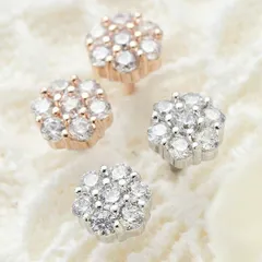 ピアス レディース お花 ポチっとかわいい ミニフラワー 金属アレルギー対応 キュービックジルコニア 小さい チタン製ポスト メール便 送料無料 秋冬 大人気