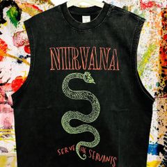 ニルバーナ 蛇 ノースリーブ リプリント Tシャツ 半袖 メンズ 新品 個性的 ニルヴァーナTシャツ Nirvana Tシャツ カートコバーン グランジファッション タンクトップ ノースリーブ