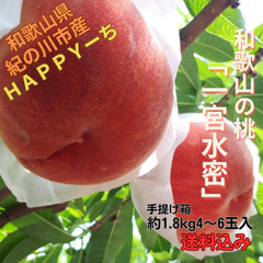 ☆7月下旬~発送　和歌山の桃「一宮水密」(手提げ小箱4~6玉入)/お買い得/お試しサイズ/少し訳あり/食べ頃/プチ贅沢/お取り寄せ/産地直送