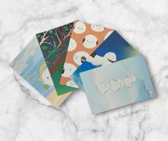 シマエナガ　絵葉書 ポストカード イラスト　5枚セット