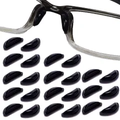 新品 眼鏡 メガネ 鼻 パッド シール エアクッション 【24個】柔らかい シリコン 厚み3.5mm 12組セット メガネ ずれ落ち防止ロック 鼻あてタイプ 【3M両面テープ】