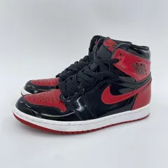 【中古】NIKE AIR JORDAN 1 High OG Patent Bred スニーカー 25cm 555088-063 レッド ブラック ナイキ[10]