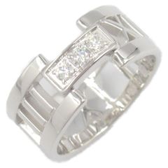 ティファニー TIFFANY＆CO リング・指輪 アトラス ダイヤ リング #10 K18WG（ホワイトゴールド） ダイヤモンド アトラス ダイヤ リング レディース Used A