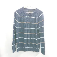 ◇ ⊇ BANANA REPUBLIC バナナリパブリック ボーダー 長袖 ニット サイズL ネイビー系 メンズ E  【1410290012086】