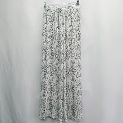 ◇ ⊂ JEANASIS ジーナシス ウエストゴム 総柄 プリーツ ワイドパンツ サイズF ホワイト ブラック レディース E  【1503060003275】