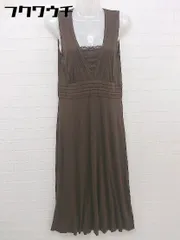◇ ANAYI アナイ バックジップ ノースリーブ 膝下丈 ワンピース サイズ38 ブラウン レディース  【1109300003281】のサムネイル