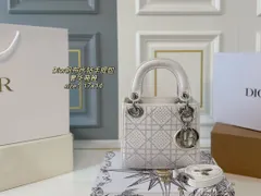 【今日特価】DIOR Lady Dior キャンバスとスパークルストーンのハンドバッグ！送料無料で今の在庫はお得な価格です！WT1輸入
