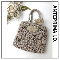 ANTEPRIMA I.O. アンテプリマ ハンドバッグ リボン スパンコール グレー系 (94Y＋5956)25A☆