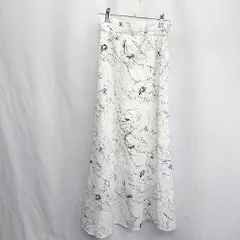 ◇ ⊂ mysty woman ミスティウーマン 花柄 マキシ Aライン スカート サイズ ホワイト系 レディース E  【1412090058684】のサムネイル