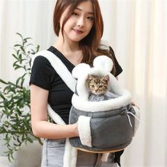개 고양이 여행 가방 따뜻한 겨울 애완 동물 캐리어 따뜻한 스웨이드 고양이 용 캐리 배낭 겨울용 따뜻한 플러시 애완 동물 토트 가방, 드로우 스트링 클로저, 안전 잠금이있는 탈주 방지 여행 가방, 부드럽고 피부 친화적인 키티 전송 가방 배낭 M 사이즈