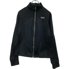 FILA ジップアップ トラックジャケット S ブラック フィラ ジャージ スポーツウェア 古着卸 アメリカ仕入 a609-5429