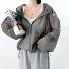 ☆ ダークグレー ☆ Mサイズ ☆ パーカー アウター 薄手 冷房対策 パーカー 薄手 長袖 レディース 長袖パーカー ジャケット 羽織り 羽織 カーディガン 上着 ショート丈 薄い フード付き フード ポケット そで 袖 調整可能 涼しい 無地 シンプル