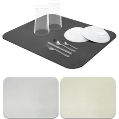 水切りマット 珪藻土 銀イオン 日本製 キッチン 食器 (ダークグレー, 40×30cm)のサムネイル