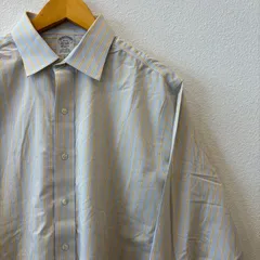 古着 L 長袖シャツ Brook Brothers ブルックスブラザーズ ストライプ 青黄