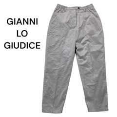 4423 ー大特価ー 【ジャンニロジュディチェ】 GIANNI LO GIUDICE レディース ベロア テーパードパンツ スラックス ズボン センタープレス (Ｌ) グレー 光沢 上品 ウエストゴム LOT44