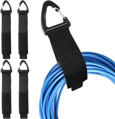 Haojiaho 延長コード 収納ベルト マジック式 ケーブル結束バンド 収納ストラップ 壁掛け用の三角形のバックル付き 4個入り SL 2.5cmx40cm( 4(2.5x40cm))