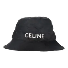 【中古】 CELINE セリーヌ 2AUB9030C キルティングバケットハット 黒 オレンジ ナイロン Lサイズ 23045576 RS