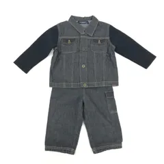 BURBERRY LONDON バーバリーロンドン  セットアップ コンビ サイズ:80cm  ブラック  キッズ デニム調×リブニット　240001110962