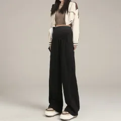 ☆ ブラック ☆ Mサイズ ☆ マタニティワイドパンツ lyma57 マタニティ パンツ マタニティワイドパンツ マタニティウェア ロングパンツ ズボン 長ズボン ボトムス ストレート ルーム 部屋着 妊婦服 シンプル 無地 カジュアル 外出 お出かけ
