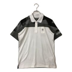 未使用品 メンズ ハイドロゲン HYDROGEN 半袖ポロシャツ S 白×黒×グレー カモフラ柄