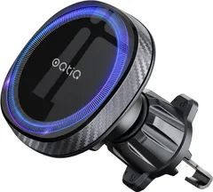 OQTIQ 車載ホルダーマグネット 超強磁力 片手操作 車 スマホホルダー スマホスタンド 携帯ホルダー MagSafe対応 金属製フック 360度自由回転 エアコン吹き出し口 電波干渉なし 安定性 ワンタッチ取り付け 4-8インチまでの全機種対応 国内正規品