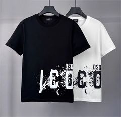 【DSQUARED2】ディースクエアード 2色選択可能 大人気 Ｔシャツ  男女兼用 春夏  半袖 黒 白 ブラック ホワイト ZXC216