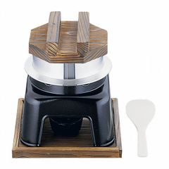 美品 南部鉄器 鉄鍋 2点セット 木蓋・しゃもじ付 及源 盛栄堂 OIGEN