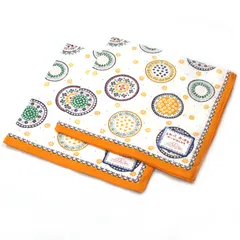 新品 ふわっとおっきな ガーゼハンカチ 45cm×45cm 大判 花円柄 黄色 2枚セット 日本製