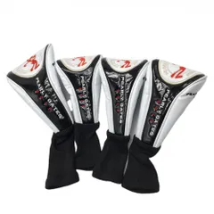 【美品】パーリーゲイツ ヘッドカバー4点セット(DR UT×3) 白×黒 ウサギゴルフ PEARLY GATES