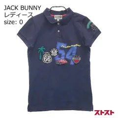 JACK BUNNY ジャックバニー 半袖ポロシャツ ワッペン ネイビー系 O [240001919379]#