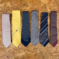 【B】昭和レトロ ネクタイ6本セット ヴィンテージ ビンテージ vintage 国産 日本製 ユーズド USED 古着 MADE IN JAPAN