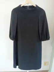 イグニモーズ　黒ワンピース　ひざ丈ワンピース　ドレス　結婚式 二次会 パーティー 冠婚葬祭 入園式 卒業式　卒園式　顔合わせ　七五三 会食　お食い初め　入学式　冠婚葬祭　セレモニー　オフィス　オフィスカジュアル　レディースフォーマル　5AR　XSサイズ