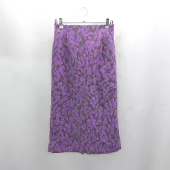 ◇ Θ ROPE PICNIC ロペピクニック 総柄 膝下丈 タイト スカート サイズ38 パープル系 レディース E  【1506230021703】