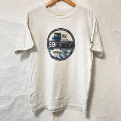 (^w^)b NEWERA ニューエラ コットン100% ロゴプリント 半袖 Tシャツ 59FIFTY クルーネック TEE トップス ストリート サーフ アメカジ カジュアル かっこいい ホワイト 白 メンズ 男性 サイズ L
