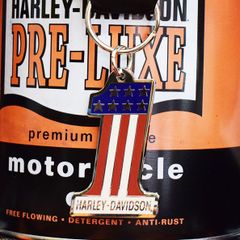 【HARLEY DAVIDSON】NO'1 メタルキーチェーン オフィシャル /ハーレーダビッドソン アメリカン雑貨 ステッカー デカール ナンバーワンロゴ スカル ガレージ アメ車 チョッパー かわいい