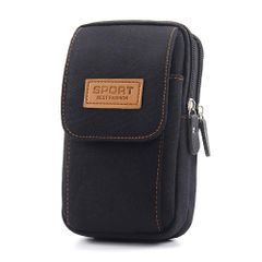 新品 メンズポーチ ショルダー バッグ 多機能ポーチ ベルトポーチ ミリタリーポーチ 防水 スマホポーチ 登山ポーチ タクティカルバッグ スポーツウエストバッグ カードバッグ 小物入れ ガジェットポーチ スマホポーチ7ンチ未満 縦型-7（黒））