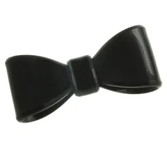 新品 ヴァンテーヌ VINGTAINE シンプル カラー リボン バレッタ べっ甲風 アクリル ヘアアクセサリー H-677-BK ブラック