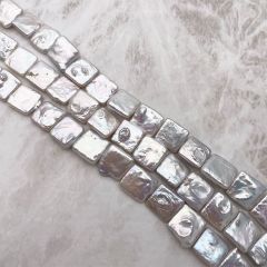 スクエア バロック淡水パール 真珠 11mm 12mm 半連20cm パーツ ルース 素材 中粒 やや大粒 四角 ハンドメイド diy